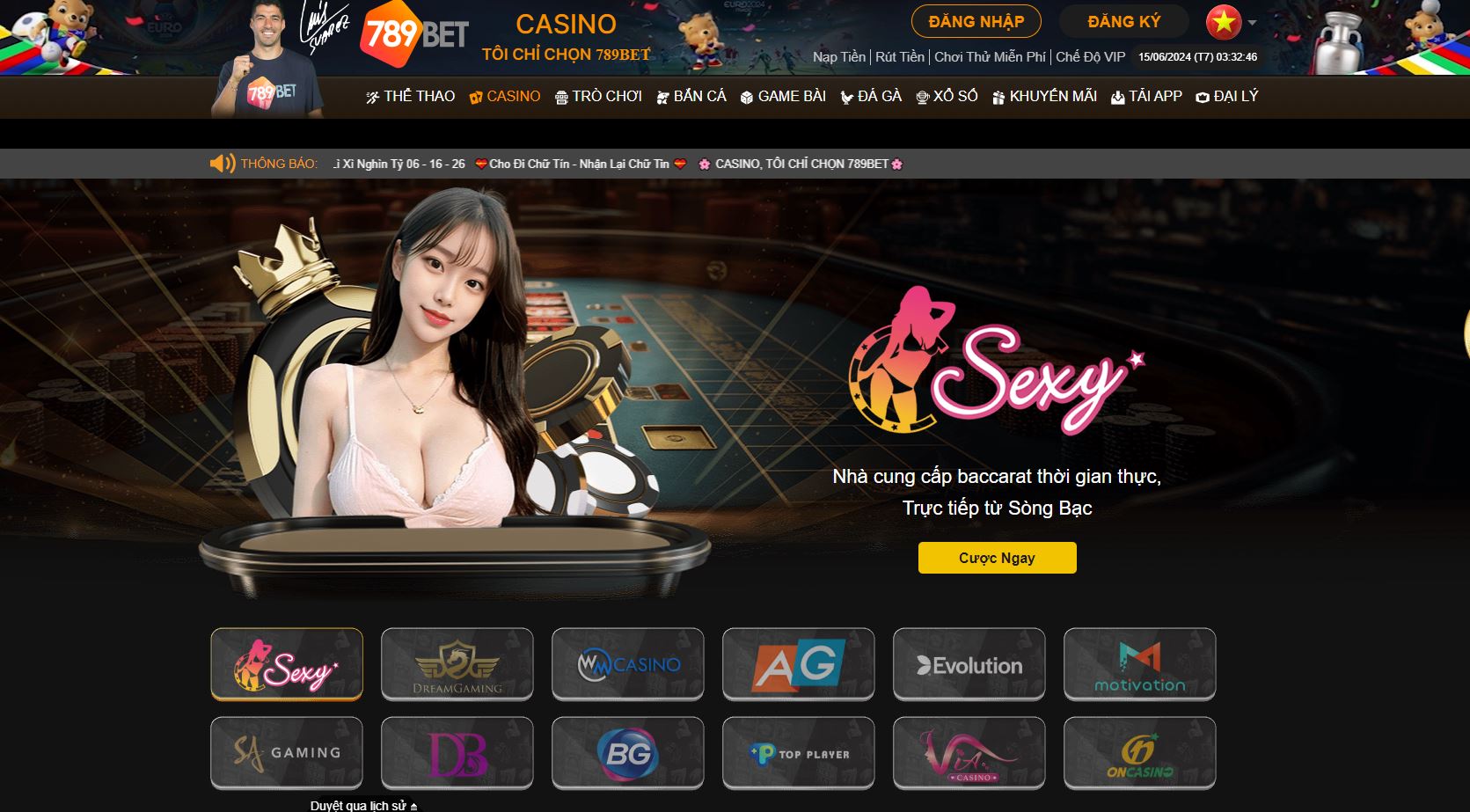 Giao diện chính của nhà cái 789BET