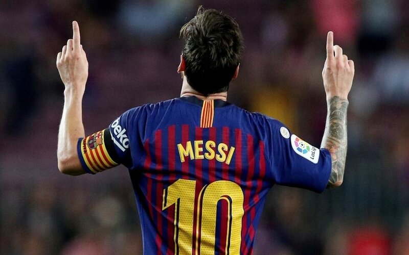 Lionel Messi trong màu áo Barcelona 