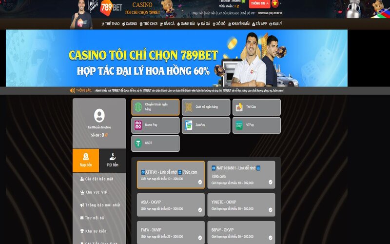 789BET hỗ trợ nạp tiền qua nhiều cách