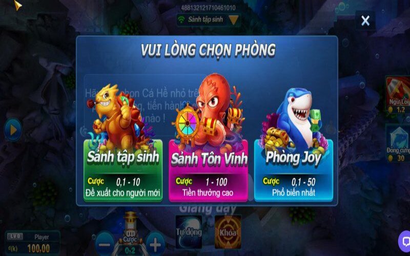 3 sảnh chơi của Đánh Cá Vui Vẻ